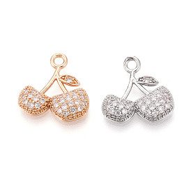 Латунные микро проложить кубического циркония подвески, без кадмия, без никеля и без свинца, вишня