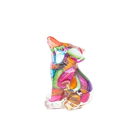 Resin Cat Display Decoration, with Shell Chips inside Statues for Home Office Decorations