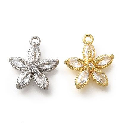 Латунные микро проложить кубического циркония подвески, без кадмия, без никеля и без свинца, цветок