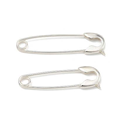 925 Sterling Silver Safety Pin Clasp, Brooch Pin Findings for DIY Jewelry Making