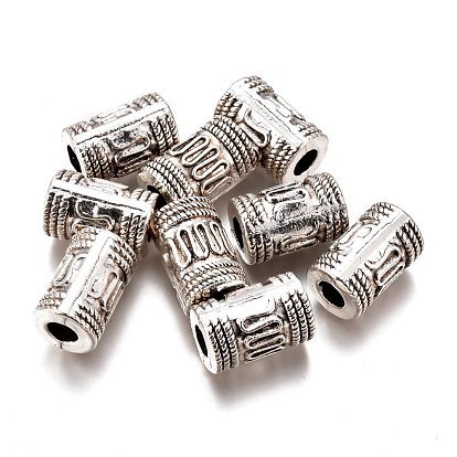 Tibetan Style Alloy European Beads, Lead Free & Cadmium Free, Column with Wave