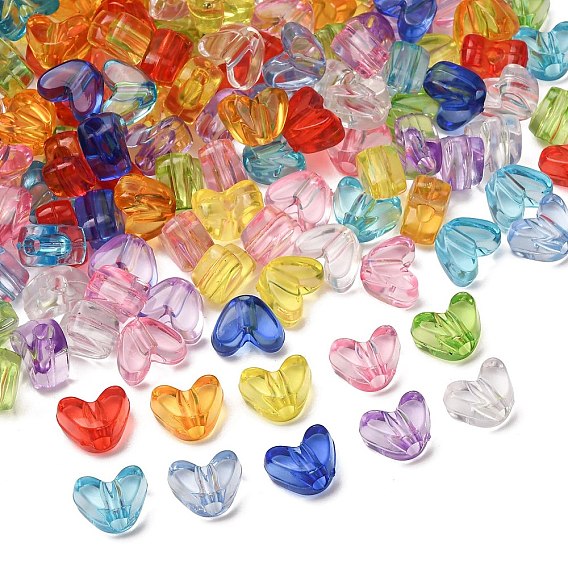 Transparent Acrylic Beads, Heart
