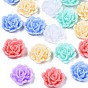 Opaque Resin Cabochons, Rubberized Style, Flower