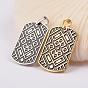 304 Stainless Steel Pendants, Textured, Rectangle with Mesh Pattern, 40x21.5x2mm, Hole: 5x6.5mm