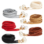 6Pcs 6 Colors Imitation Leather Braided Chain Belts with Imitation Pearl, Thin Waist Belts for Women