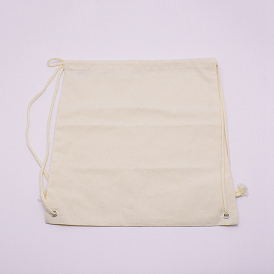 Polyester-cotton Blank DIY Craft Drawstring Bag, Canvas Bag Pack