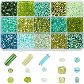 6178шт 15 стиль стеклянные круглые бусины и стеклярус, разнообразные