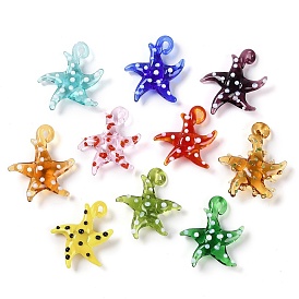 Handmade Lampwork Pendants, Bumpy, Starfish