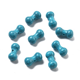 Акриловые бусины, имитация бирюзовых бусин, гантель