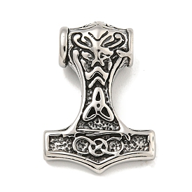 316 Surgical Stainless Steel Pendants, Thor's Hammer Charm