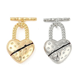 Brass Enamel Toggle Clasps, Heart