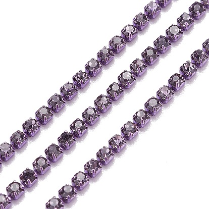 Цепочки из стразов, латунь , с пластиковыми бобин, горный хрусталь чашка цепи