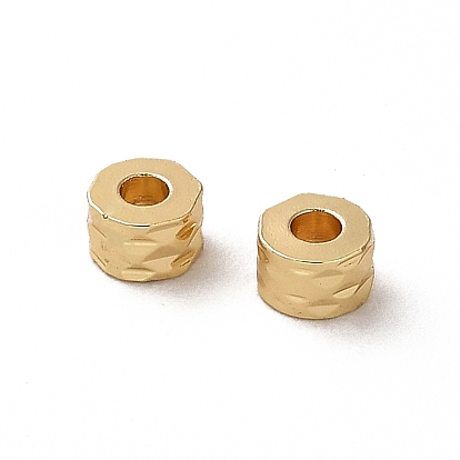 Rack Plating Brass Spacer Beads, Long-Lasting Plated, Textured Column
