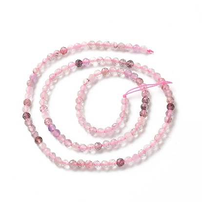Natural Mixed Quartz Beads Strands, Faceted, Round