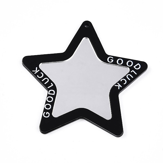 Акриловые большие подвески, с акриловой зеркальной поверхностью, звезда