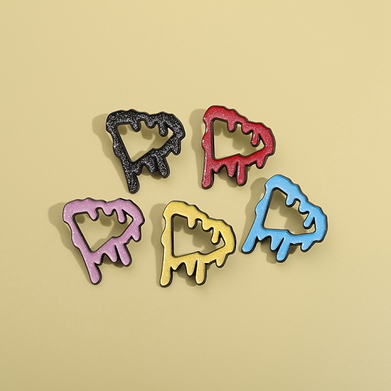 Брошь из сплава с капельной окраской и блестками