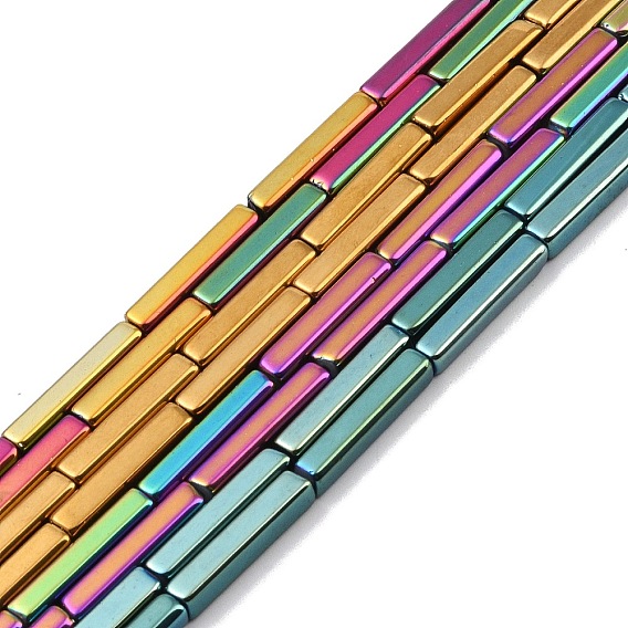 Стеклянные бусины с гальваническим покрытием , полное покрытие, прямоугольные