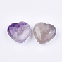 Natural Amethyst Heart Love Stone, Pocket Palm Stone for Reiki Balancing