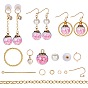 DIY Earring Making, with Glass Pearl Beads, Glass Ball Pendants, Brass Eye Pin and 304 Stainless Steel Finding