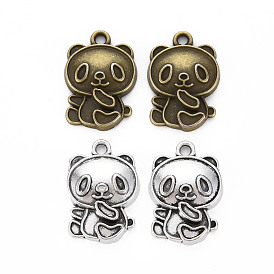 Сплавочные сеттинги для кулона, тибетский стиль, без кадмия и без свинца, панда