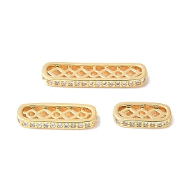 Латунные микропаве прозрачные кубические циркониевые распорки, Прямоугольная форма, стойки покрытие, долговечный, без никеля 