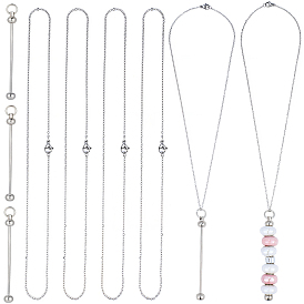 6 шт. 304 ожерелья из нержавеющей стали с цепочкой для мужчин и женщин, с 6шт. железных прутьев, брелоков с бусинами