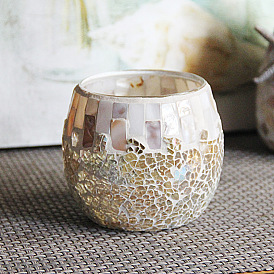 Shell spherical mosaic glass candle holder DIY scented candle empty cup candle tray candle light dinner decoration