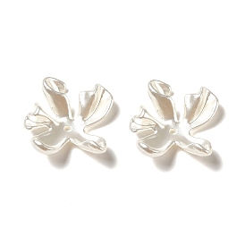 Opaque Acrylic Bead Caps, Imitation Pearl, Flower