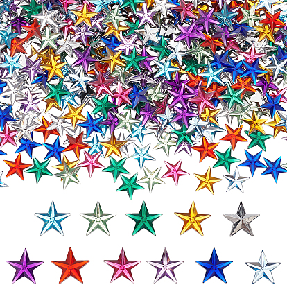 84.7g 11 cabochons en plastique de couleurs, étoiles
