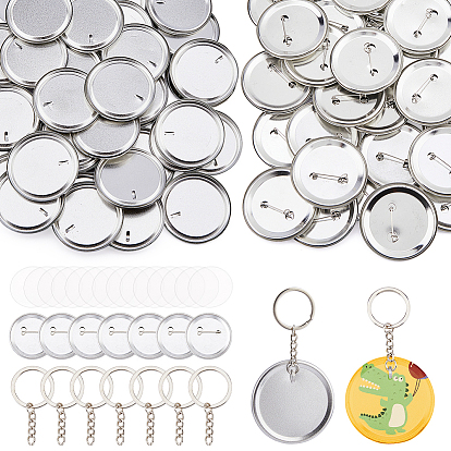 120 сумки 2 стили наборы для самостоятельного изготовления железных брошей, плоско-круглые