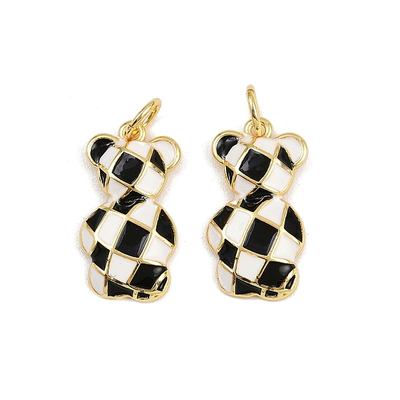 Латунь эмаль подвески, нести прелести, с прыжковых колец, стойки покрытие, реальный 18 k позолоченный, без свинца и без кадмия, долговечный