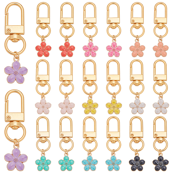 20шт 10 цветной сплав эмали кулон украшения, с поворотными застежками сплава