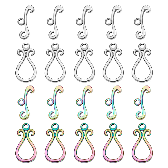 10 наборы 2 цвета 304 застежки-тоглы из нержавеющей стали, слеза