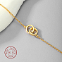 Переплетающиеся кольца 925 браслеты со звеньями из стерлингового серебра, с печатью s925