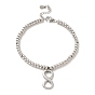304 Stainless Steel Infinity Charm Bracelet with 201 Stainless Steel Round Beads for Women