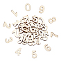80Pcs 8 Set Wood Cabochons, Laser Cut Wood Shapes, with Adhesive Back, Number 0~9
