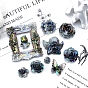 Iridescent Opaque Resin Imitation Shell Cabochons, Black