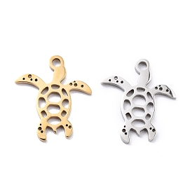 201 Stainless Steel Charms, Laser Cut, Manual Polishing, Turtle