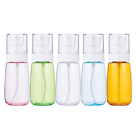 BENECREAT Transparent PETG Plastic Spray Bottle Sets, with Mist Pump Sprayer & Lid