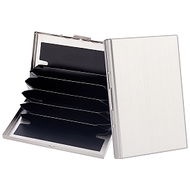 Unicraftale 2Pcs 304 Stainless Steel Credit Card Case Holders, with 6 PVC Card Slots, Rectangle