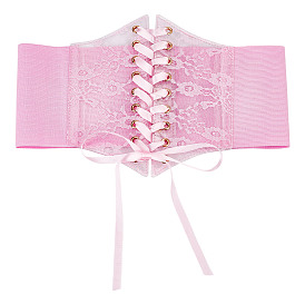 Elastische Korsettgürtel aus PVC mit Schnürung und Polyesterband für Damen