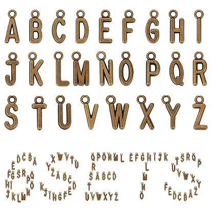 Сплавочные подвески тибетского стиля, алфавит