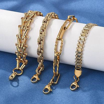 304 из нержавеющей стали цепи браслеты, реальный 18 k позолоченный