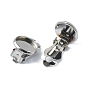 304 Stainless Steel Clip-on Earring Findings, Flat Round Earring Settings, with Loops