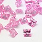 Cubic Zirconia Cabochons, Grade A, Faceted, Square