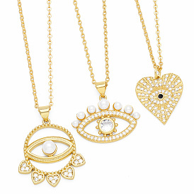 Fashionable Heart-Shaped Eye Necklace with Evil Eye Pendant (NKN64)