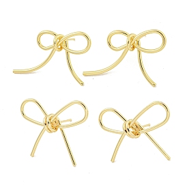 Bowknot Rack Plated Brass Studs Earrings for Women, Lead Free & Cadmium Free, Long-Lasting Plated