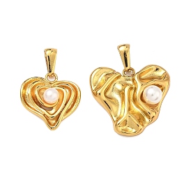 304 подвески из нержавеющей стали и АБС-пластика с имитацией жемчуга, сердце прелести