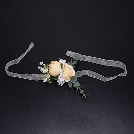 Silk Wrist, with Plastic Imitation Flower, for Wedding, Party Decorations