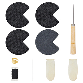 Наборы для самостоятельного ремонта углов сумок из коровьей кожи, включая угловые защитные элементы, игла, нить, напальчники и шило